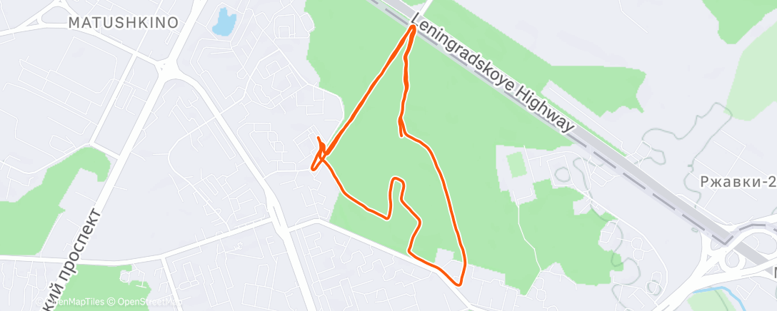 Map of the activity, Утренний забег