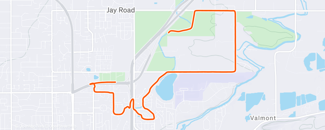 Map of the activity, Morning Run