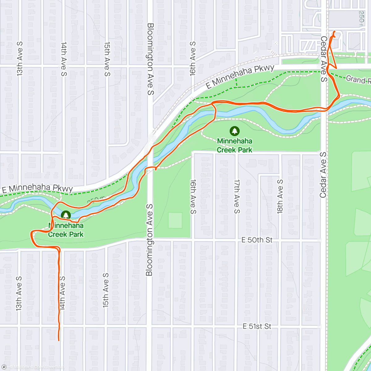 Map of the activity, Alex’s ride