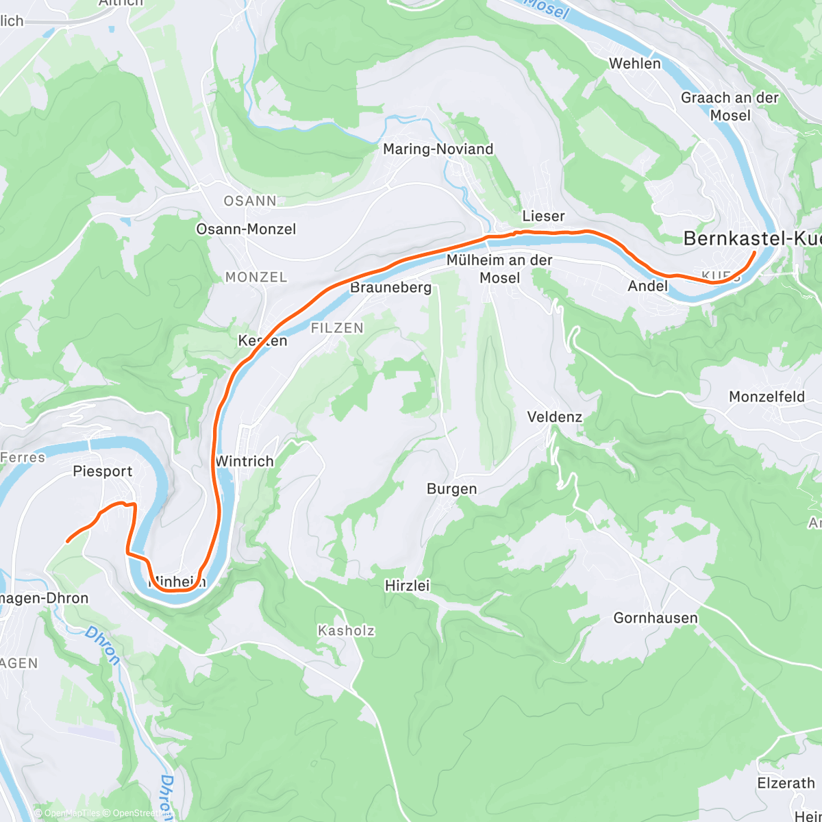 Map of the activity, ROUVY - Mosel Piesport-Bernkastel