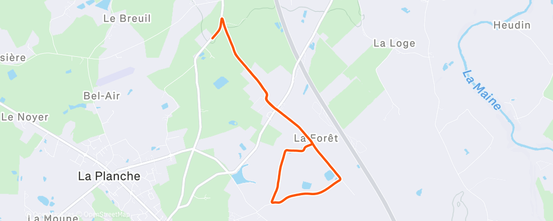 Map of the activity, Afternoon Run
