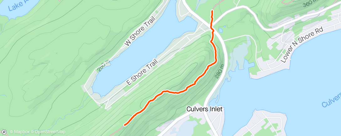 Map of the activity, Finish of Trail Run