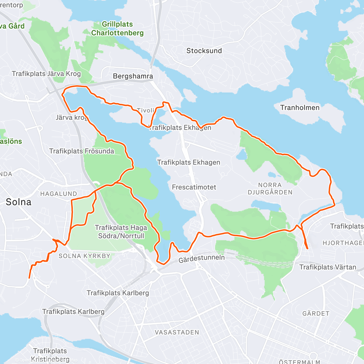 Map of the activity, Burger run