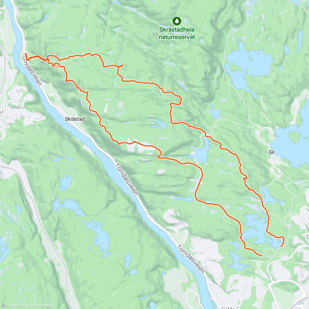 Map of the activity, Rolig morgentur i Jegers
