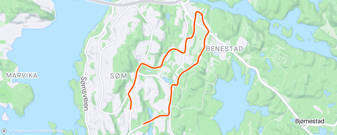 Map of the activity, Løøøøbing 🏃 liden ronde Søm 🌞