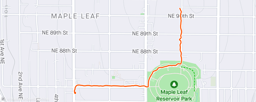 Map of the activity, Walk to breakfast