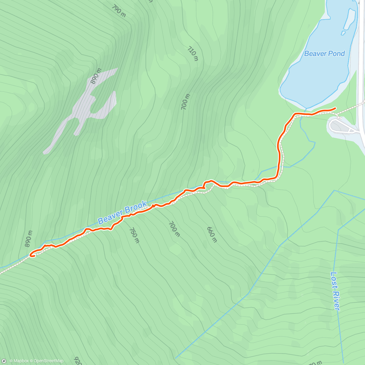Map of the activity, Afternoon Trail Run