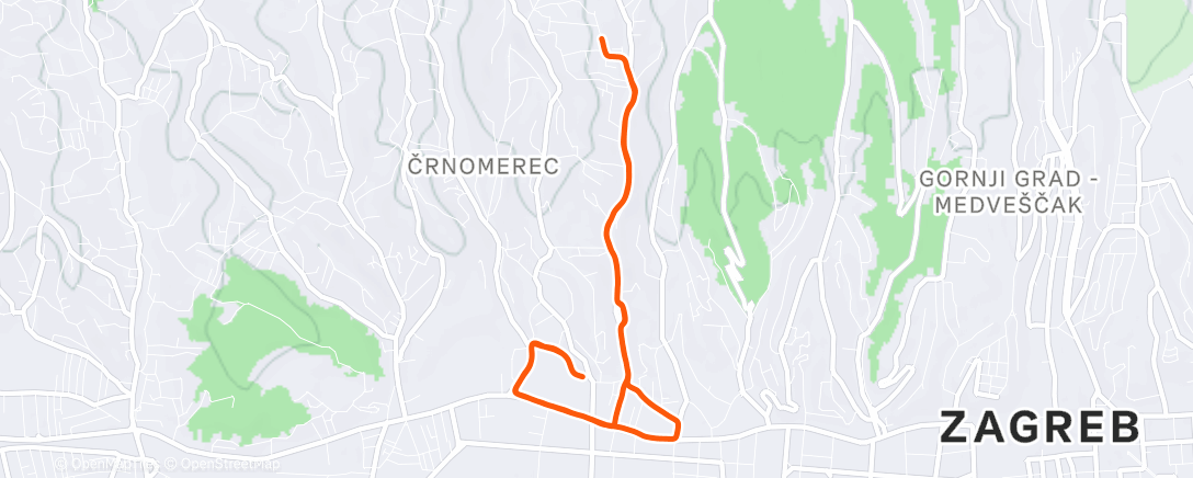 Map of the activity, Afternoon Run