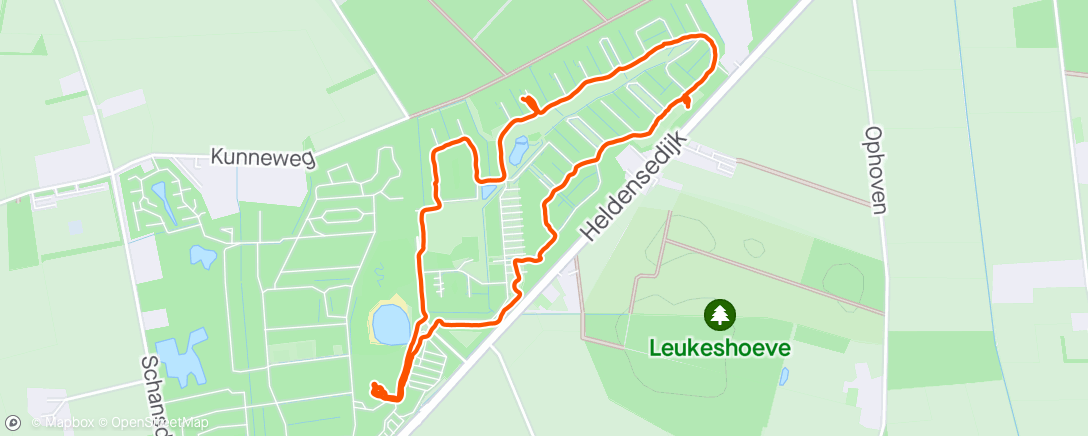 Map of the activity, Park wandeling