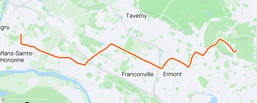 Map of the activity, Retour vélo taf du jeudi