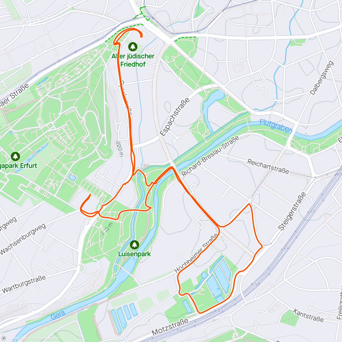 Карта физической активности (Spaziergang am Nachmittag)
