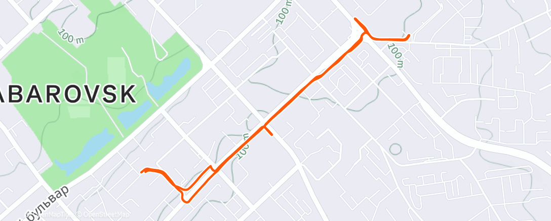 Map of the activity, Утренний забег