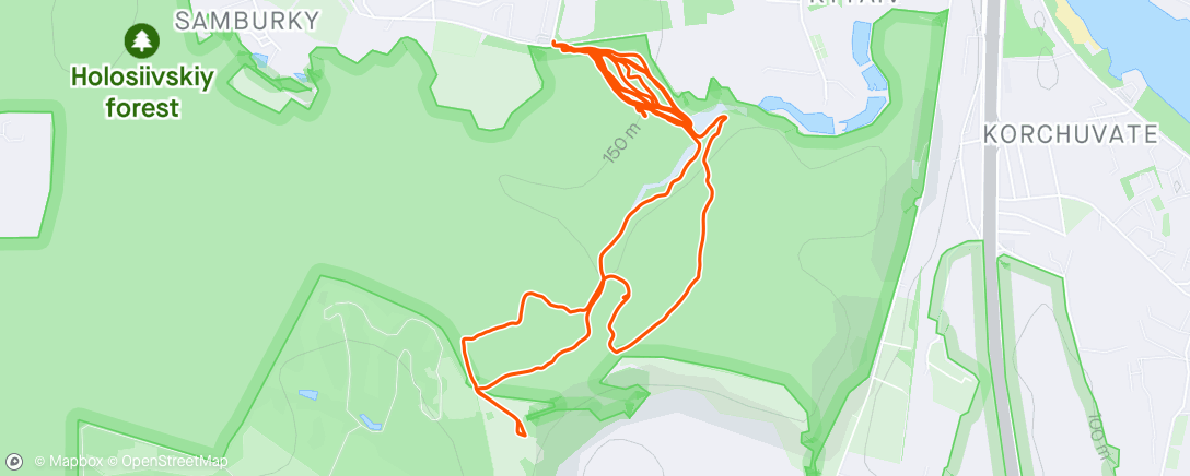 Map of the activity, Lunch Mountain Bike Ride