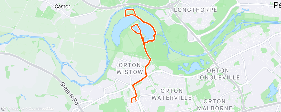 Map of the activity, Ferry Meadows parkrun