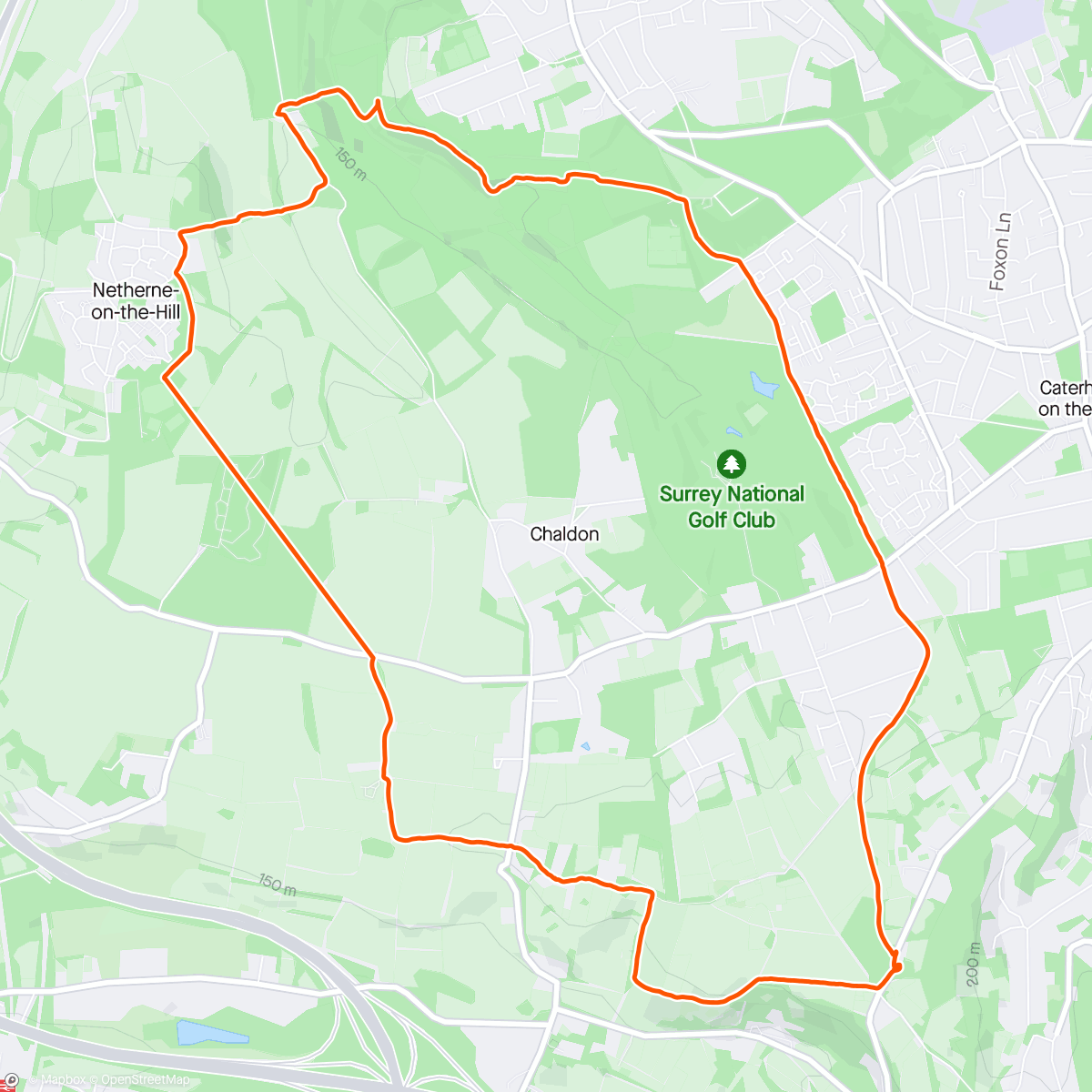 Map of the activity, Chaldon offroad loop with the boys