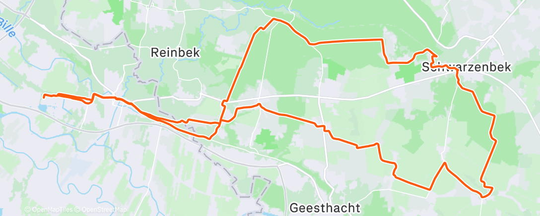 Map of the activity, Fahrt am Morgen