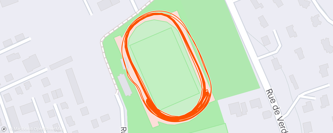 Map of the activity, 10 * 500m ( 1’31/ 1’34 ) 🔥