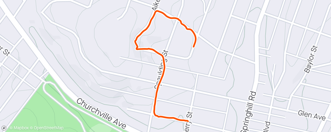 Map of the activity, Morning Cooper Walk