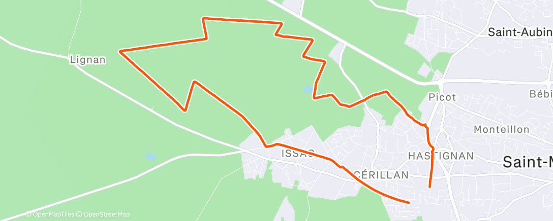 Map of the activity, Marche rapide 2H