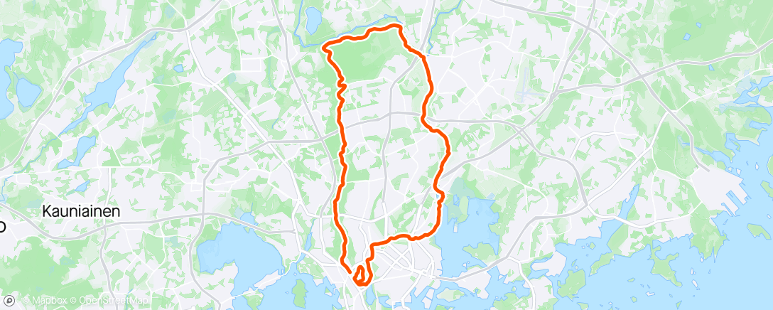 Map of the activity, Sunday long Run, Paloheina - Vantaanjoki - Vikki
