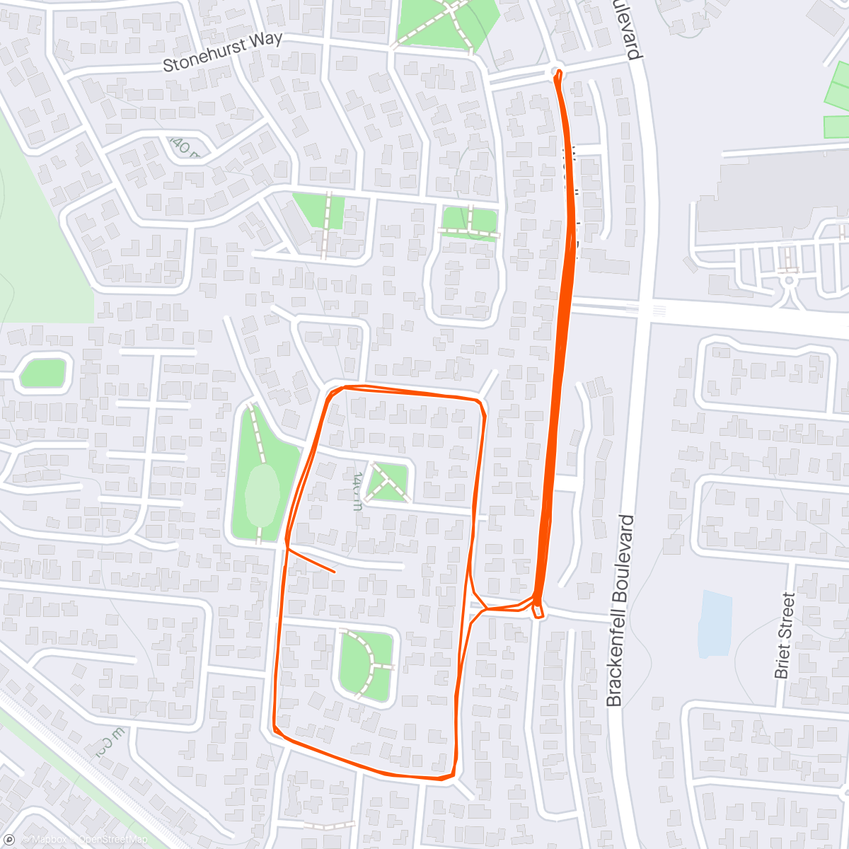 Map of the activity, 8x400m
