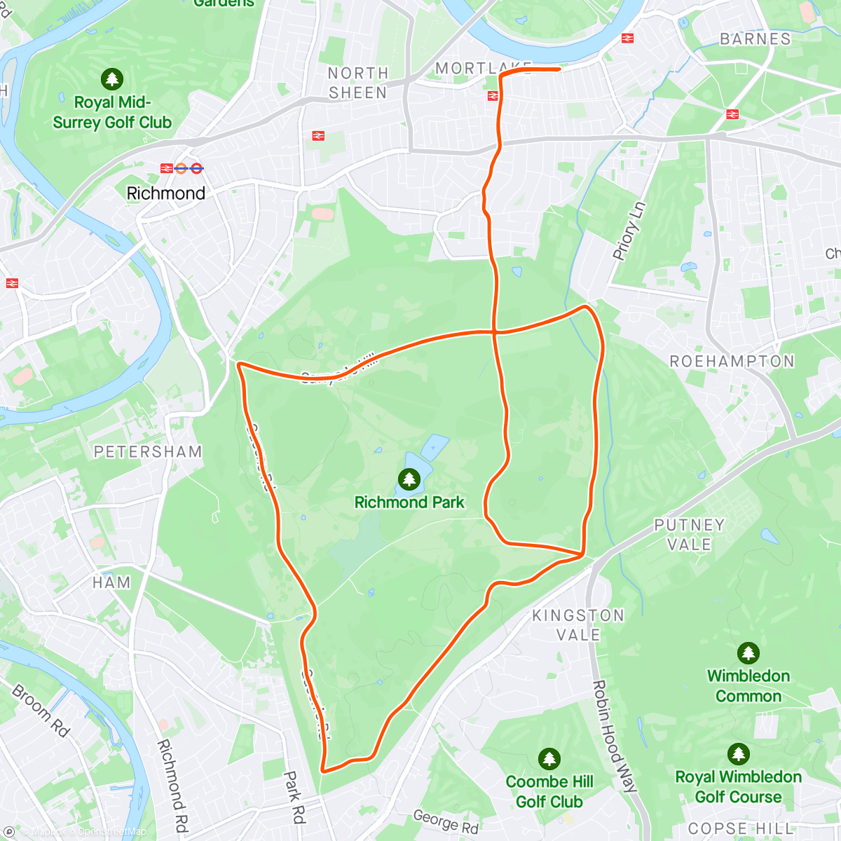 Map of the activity, Richmond loops met de London SYN community!