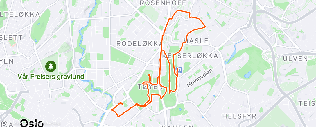 Map of the activity, oslo jaunt