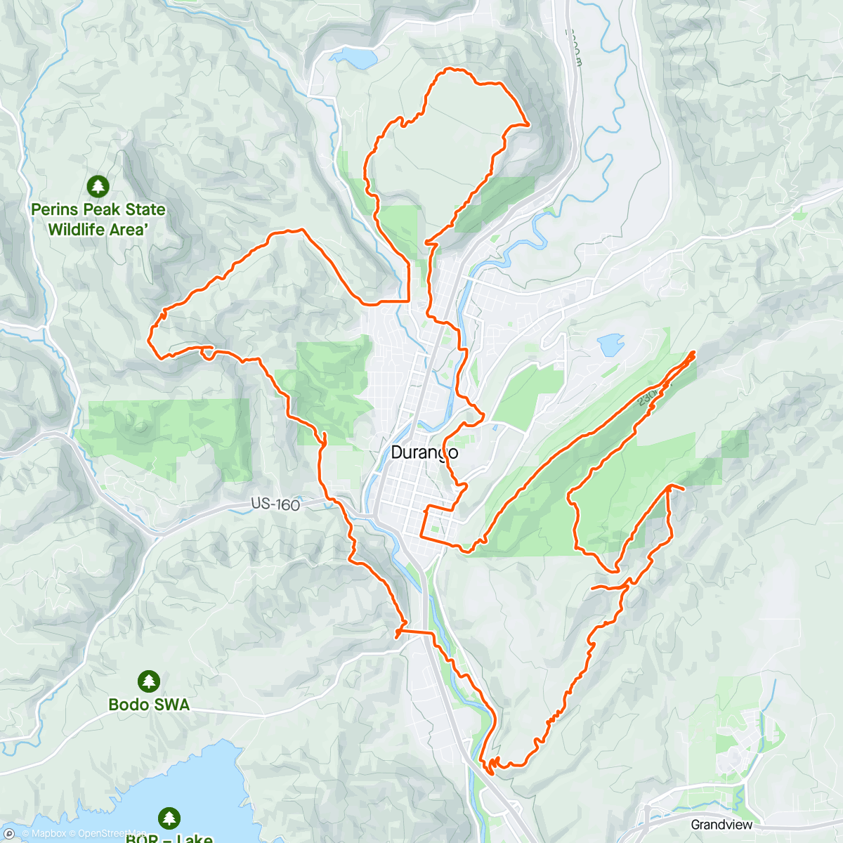 Map of the activity, Tom's town loop