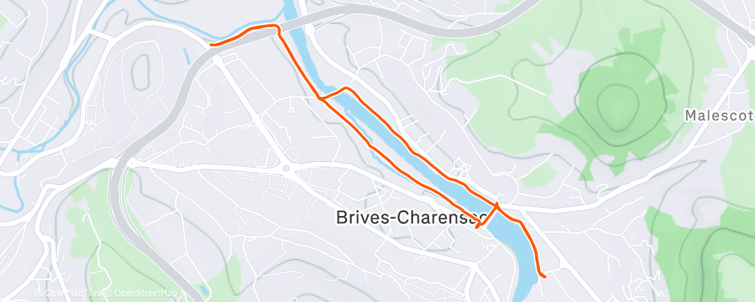 Map of the activity, Course à pied dans l'après-midi