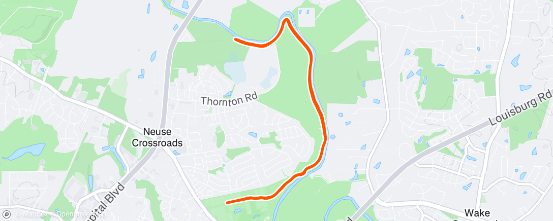 Map of the activity, Afternoon Run