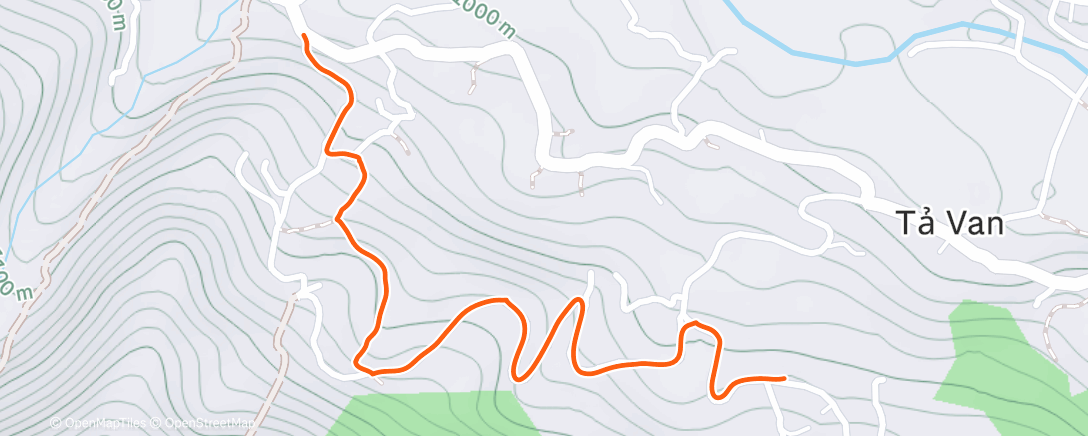 Map of the activity, Afternoon Walk