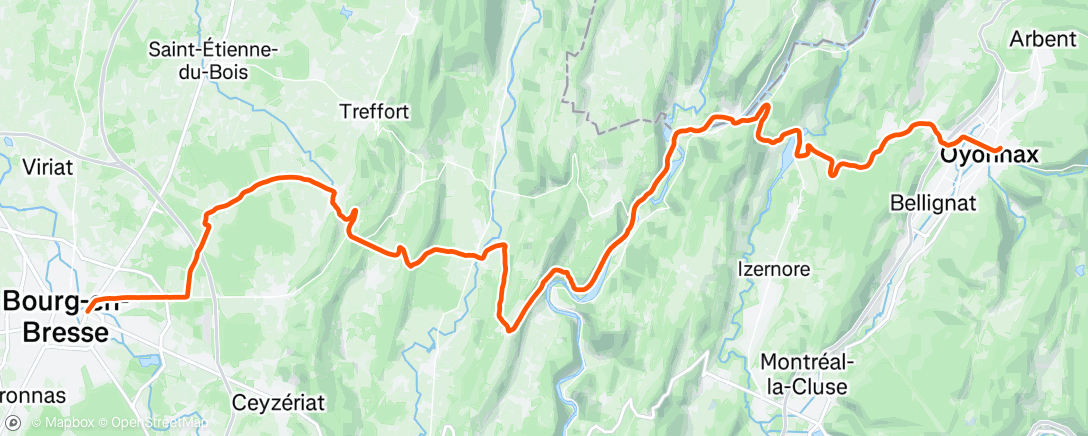 Map of the activity, Cycling