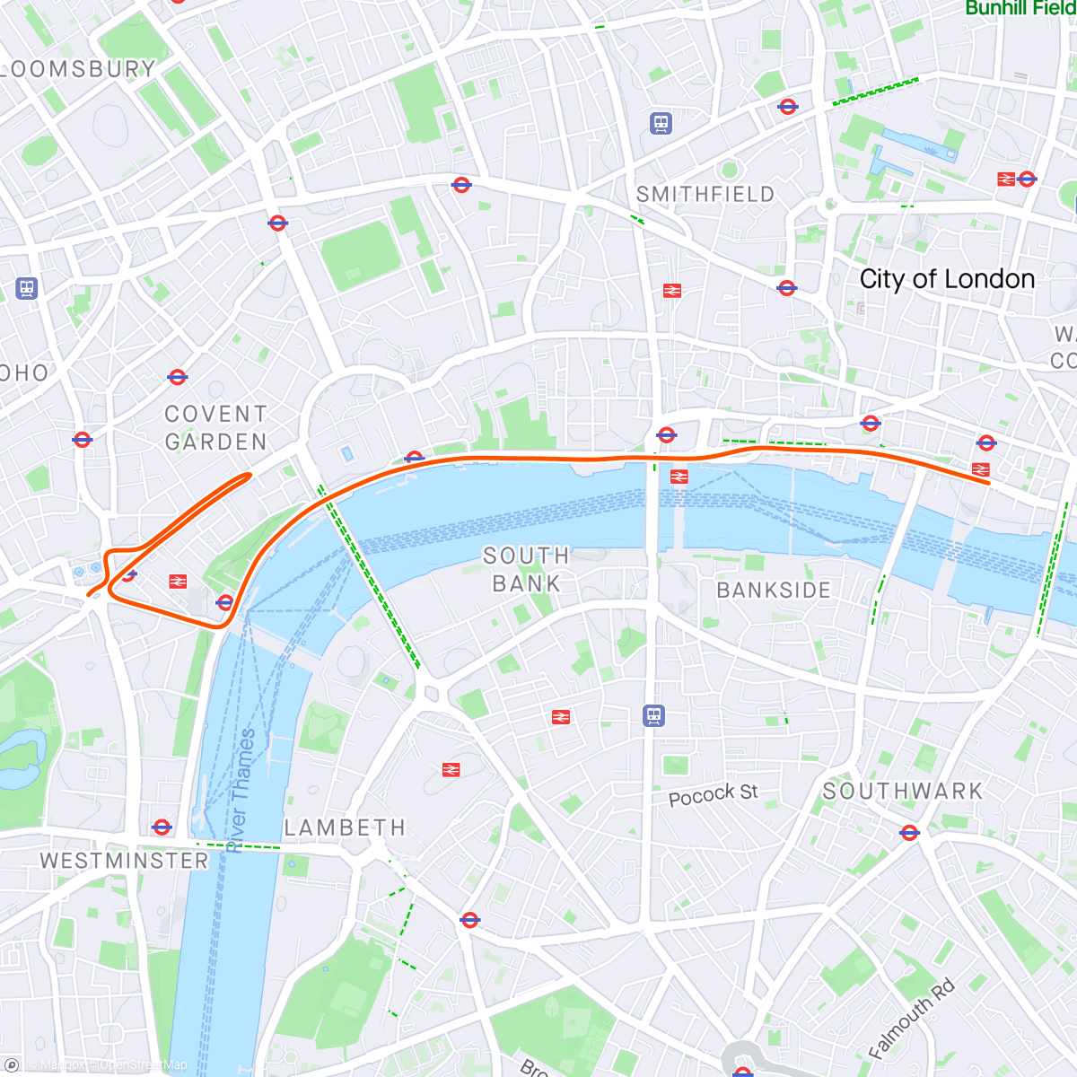 Map of the activity, Zwift - Group Ride: Friday Freight Train (C) on Greater London Flat in London