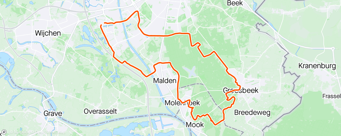 Mapa de la actividad (MTB Groesbeek)