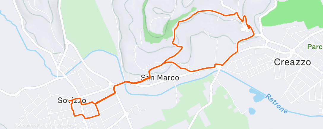 Map of the activity, Rucking