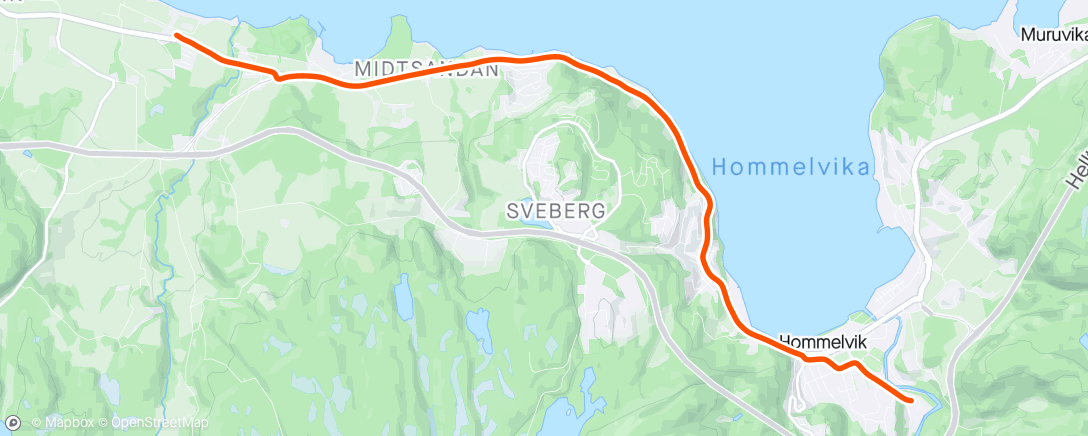 Map of the activity, Sykkeltur Hommelvik-Torp ☀️