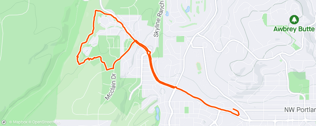 Map of the activity, Thursday Afternoon Run