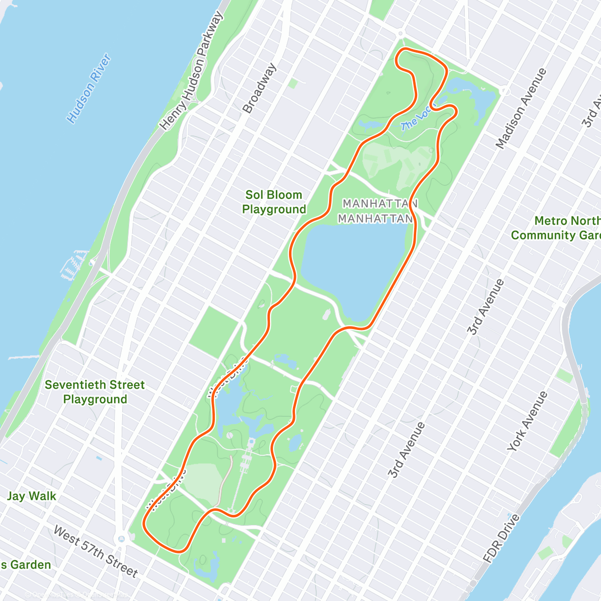 Map of the activity, Zwift - Back to Training 26  Pt7 on Park Perimeter Loop in New York