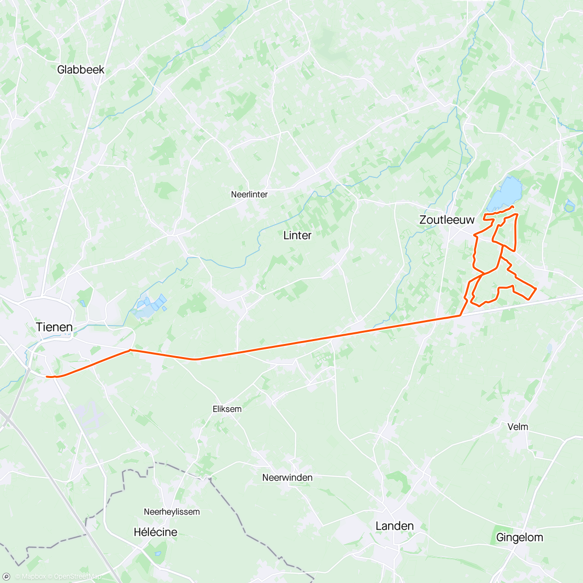 Map of the activity, Bloesem wandeling Zoutleeuw