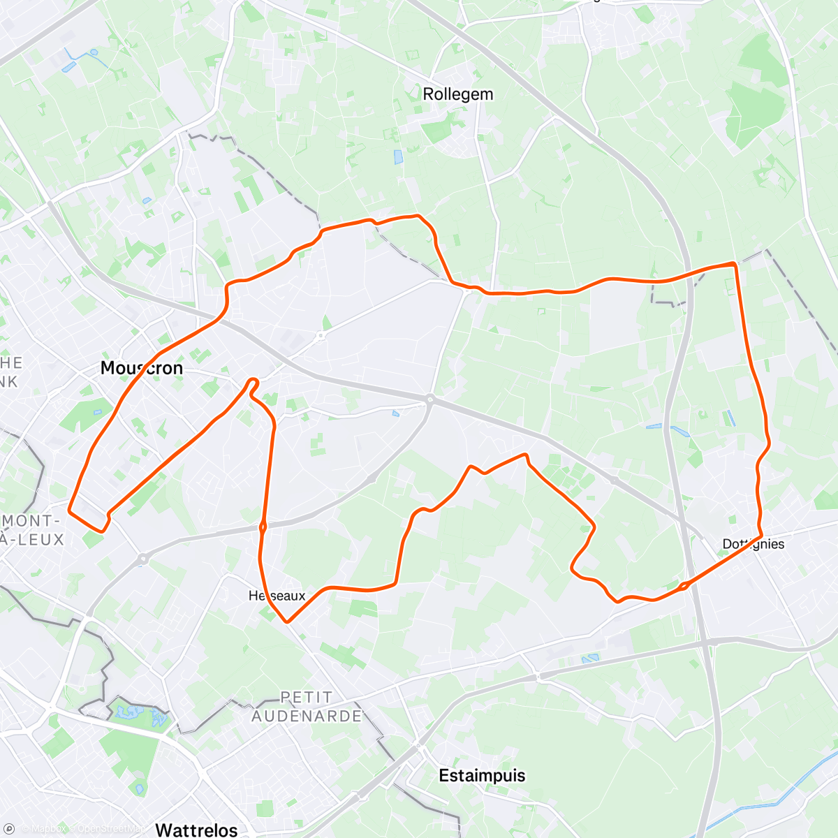 Map of the activity, Ronde de Mouscron 🇧🇪