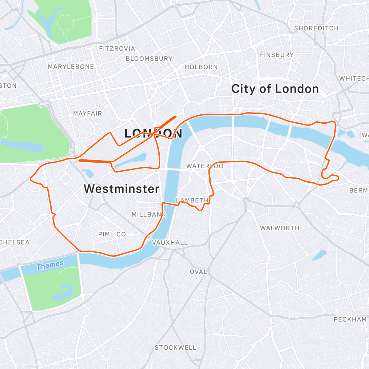 Map of the activity, Zwift -