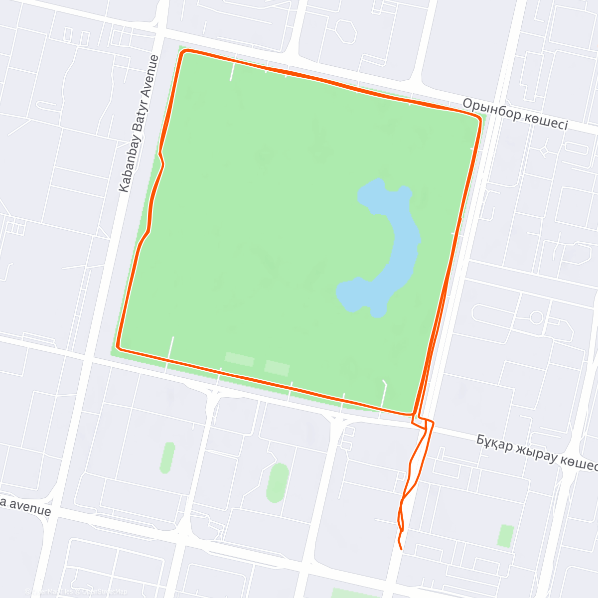 Map of the activity, Evening Run