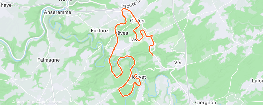 Map of the activity, MyWhoosh - Ardennes