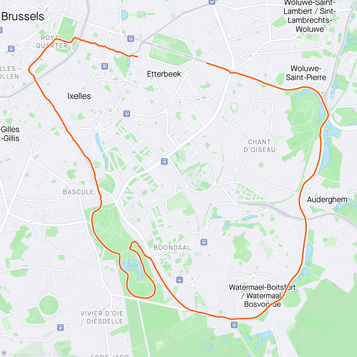 Mapa de la actividad, Bruxelles 20km