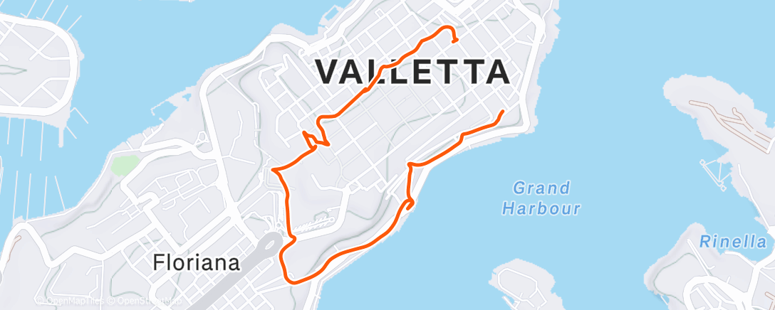Map of the activity, Valletta