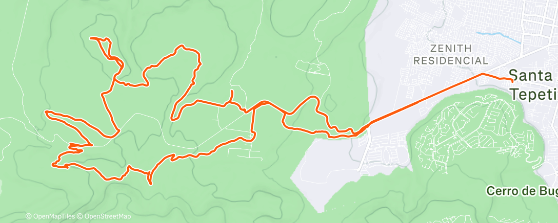 Map of the activity, Vuelta en bicicleta de montaña matutina