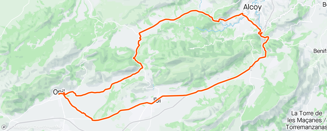 Map of the activity, Bicicleta por la mañana