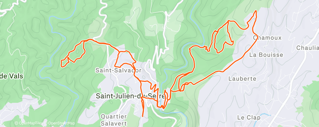 Карта физической активности (Sortie VTT le matin)