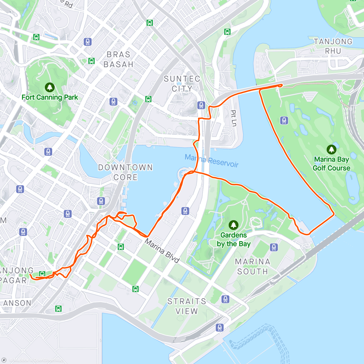 Map of the activity, Singapore 10k 🇸🇬