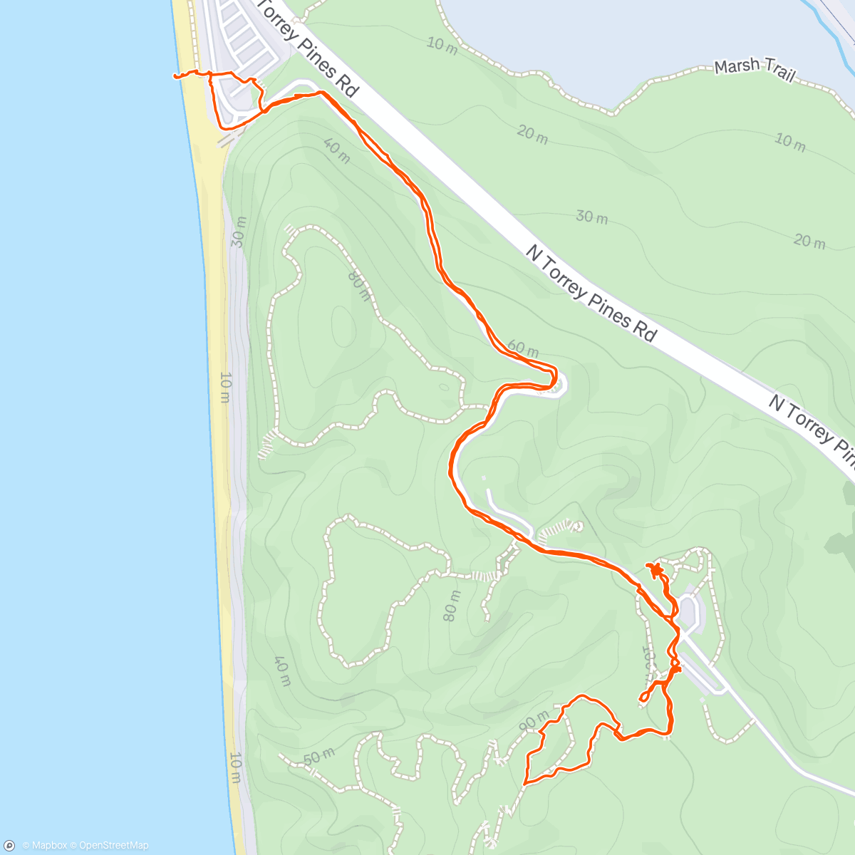 Map of the activity, Torrey Pines walk